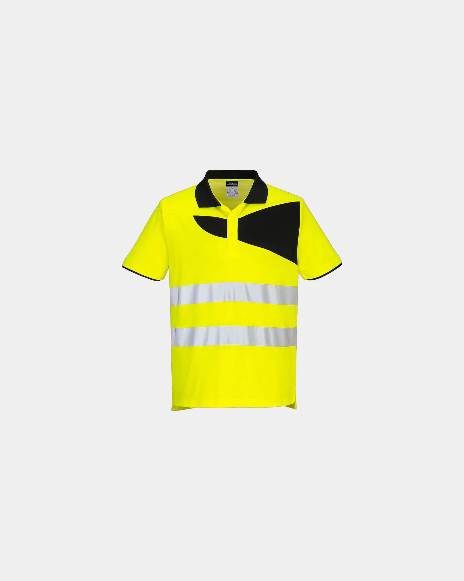 Polo haute visibilité coton PW2 M/C à personnaliser - Jaune-Noir